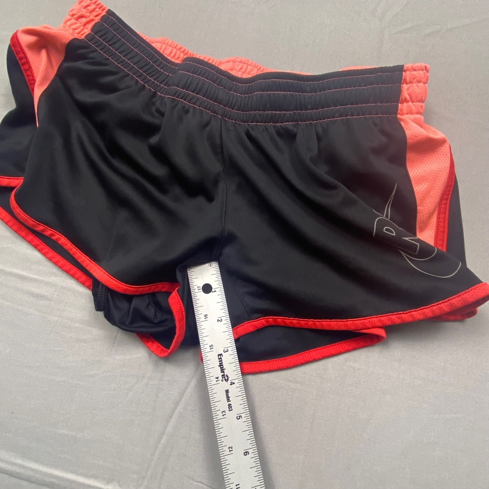 Nike Dri-FIT Running Shorts Womens Medium Black Neon Coral Graphic Athletic - Picture 7 of 12
